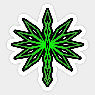 Green Abstract Celtic Knot Irish Pointy Edgy Sharp Red Fire Dragon Design Sticker